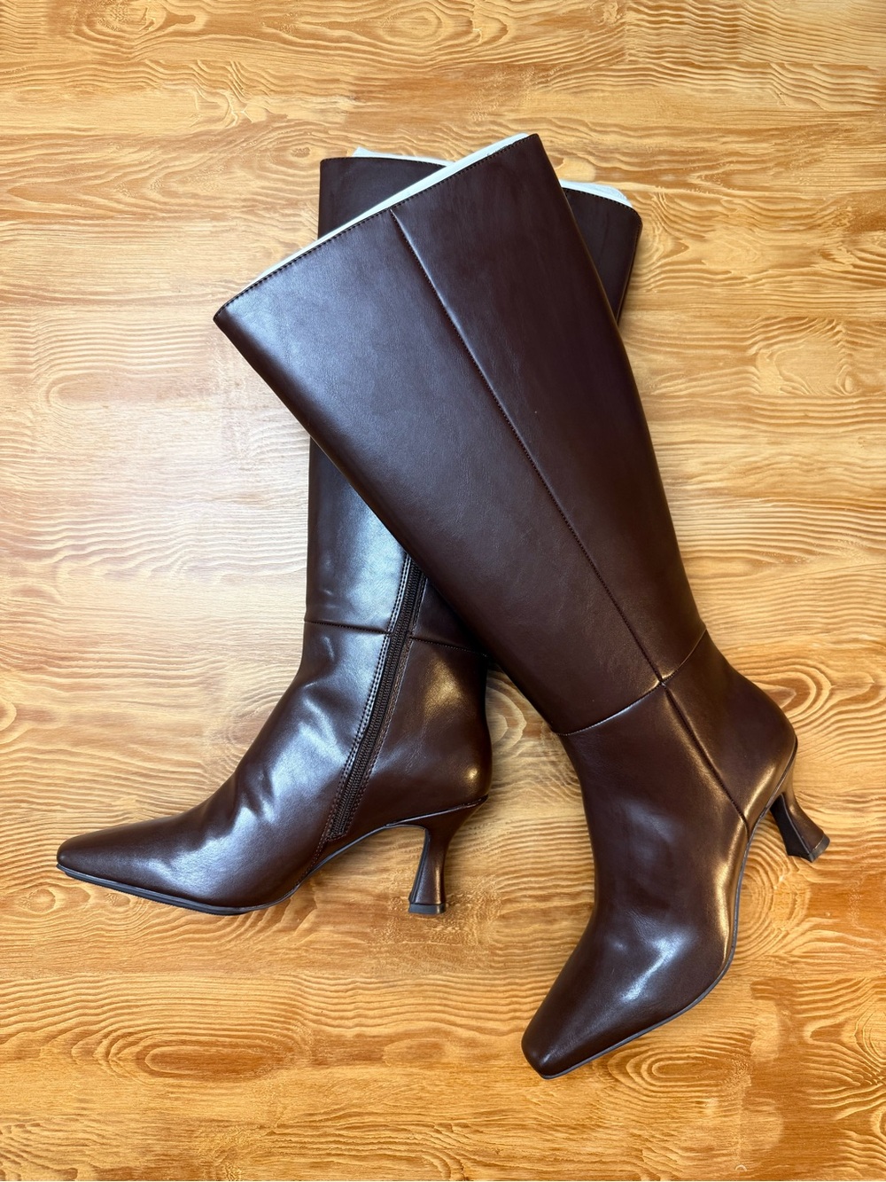 Anne Klein Perfektion Wide Calf Knee-High Boot Dark Brown 8.5M - 587